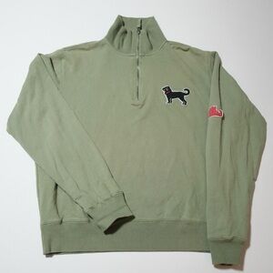 The Black Dog Olive Green Quarter Zip Sweatshirt